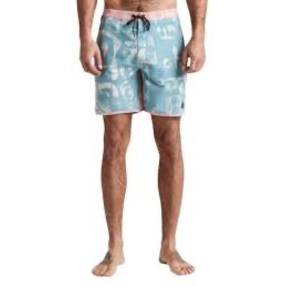 ROARK The Chiller Surfboard Series Shorts in Pink & Seafoam Green Mens 34" Waist - Picture 1 of 13